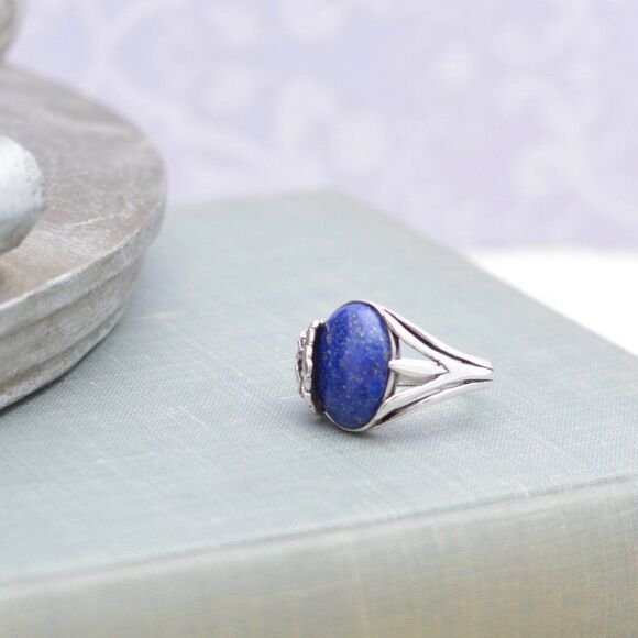 Sterling Silver Lapis Lazuli Ring - Picture 2 of 3
